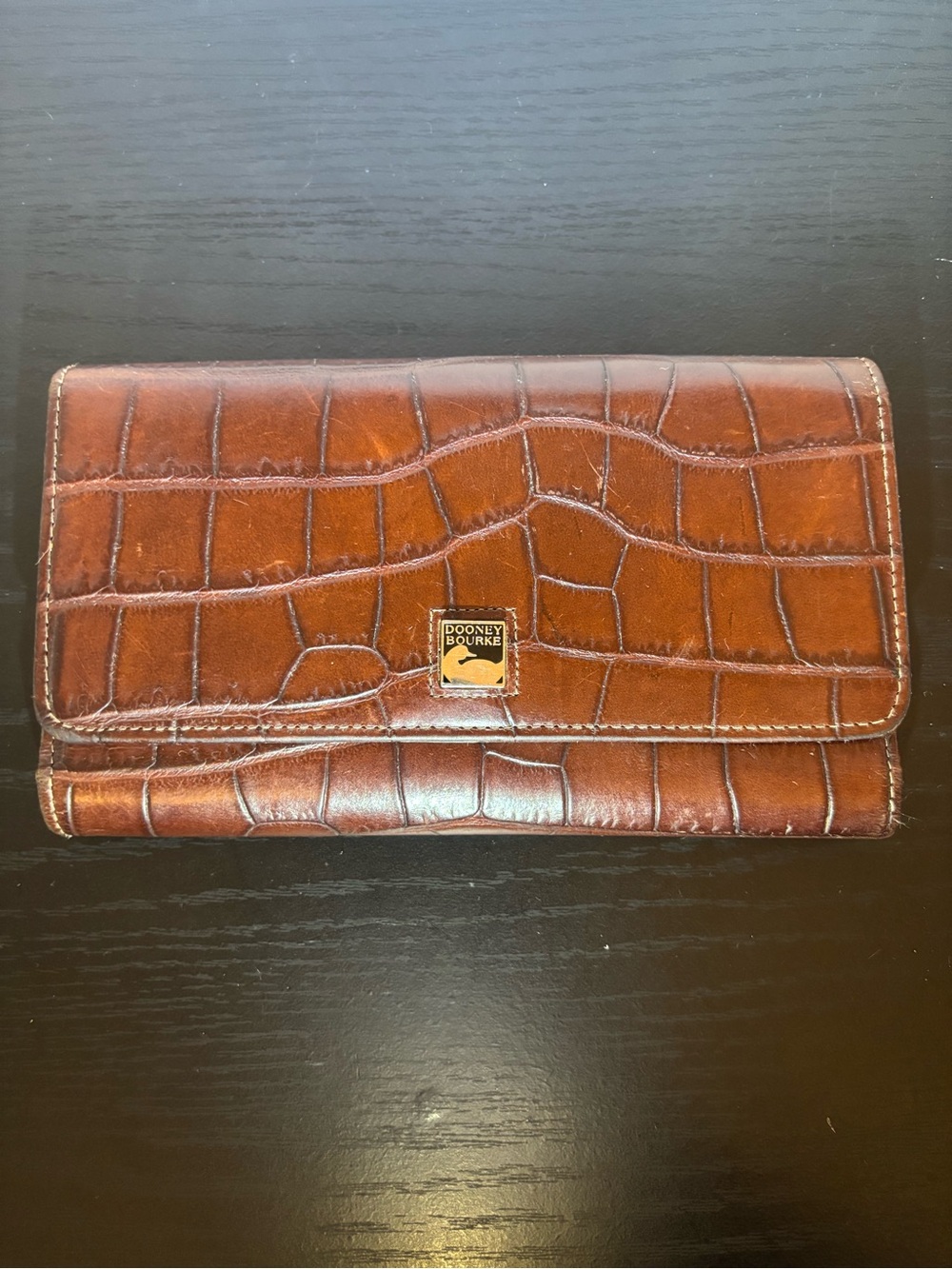 Dooney & Bourke Cognac Croc-Embossed Leather Men's Wallet